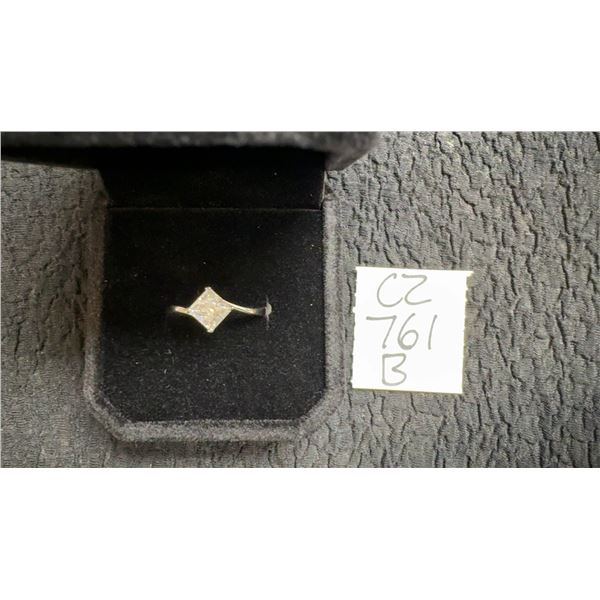 1.0 Carat Princess Cut Moissanite Ring in 925S with White Gold Overlay, Resizeable, D, VVS1, GRA