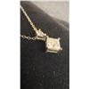 Image 3 : 925S 1.2ct Princess Cut Moissanite Lab Diamond Necklace, 16”-18”, Sterling Silver, White Gold