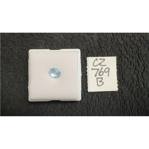 2.1 Carat Natural Swiss Blue Topaz, Untreated, Oval Cut, 6.8mm x 8.6mm
