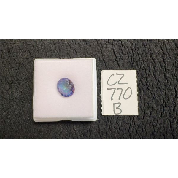 3.9ct Natural Untreated Mystic Quartz Oval Cut Gemstone, 9.9mm x 11.8mm