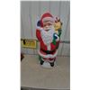 Image 1 : Santa Claus Blow Mold Figure with Toy Bag, Teddy Bear, Candy Cane, and More. 40” tall