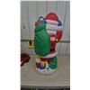 Image 4 : Santa Claus Blow Mold Figure with Toy Bag, Teddy Bear, Candy Cane, and More. 40” tall