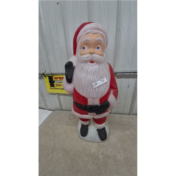 Vintage Blow Mold Santa Claus Figure with Bag and Black Boots, 33” tall