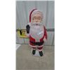 Image 1 : Vintage Blow Mold Santa Claus Figure with Bag and Black Boots, 33” tall