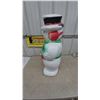 Image 4 : Vintage Blow Mold Snowman Figure with Top Hat, Scarf, and Mittens, and Light Cord. 30” tall