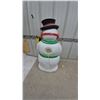 Image 5 : Vintage Blow Mold Snowman Figure with Top Hat, Scarf, and Mittens, and Light Cord. 30” tall