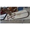 Image 1 : Vintage Wood Barrel and Two-Man Crosscut Saw, Bow Saw