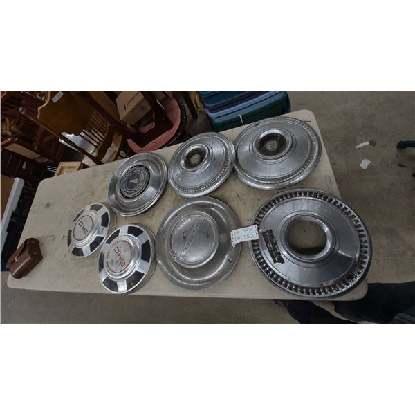 Assorted Hubcaps: GMC, Dodge, Pontiac Motor Division