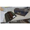 Image 1 : Vintage Blue Metal Toolbox and Green Metal Socket Set Box with Sockets