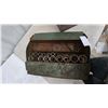 Image 2 : Vintage Blue Metal Toolbox and Green Metal Socket Set Box with Sockets