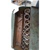 Image 4 : Vintage Blue Metal Toolbox and Green Metal Socket Set Box with Sockets