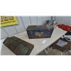 Image 6 : Vintage Blue Metal Toolbox and Green Metal Socket Set Box with Sockets