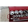 Image 5 : Socket Wrench Set with Ratchet, Breaker Bar, Extension, and Sockets in Metal Case. 1” drive