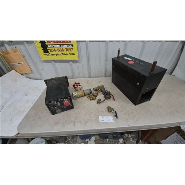 Hydraulic Control Box, Valves, and Fittings. Tractor/auto heater