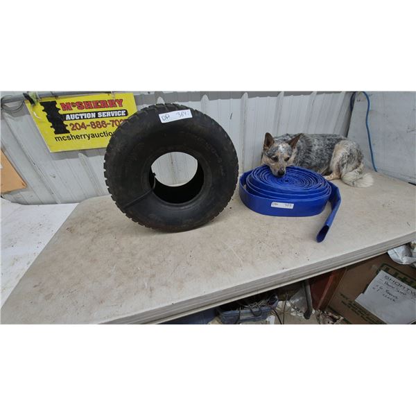 Tire, 20×10.00-8, and Discharge Blue Hose