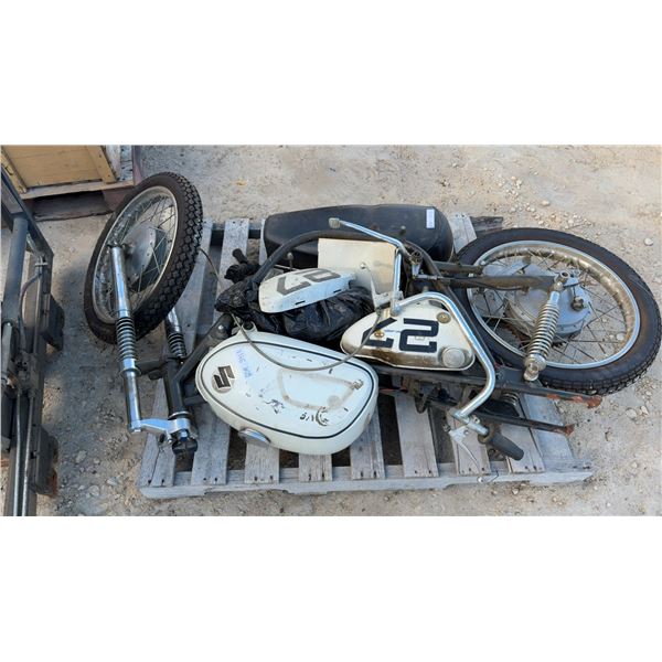 Vintage 1970s Suzuki TS Series Motorcycle Parts, No Engine