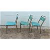 Image 2 : Vintage Mid-Century Chrome Tubular Frame Chairs With Turquoise Vinyl Seats, Set of 3
