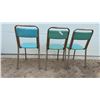 Image 3 : Vintage Mid-Century Chrome Tubular Frame Chairs With Turquoise Vinyl Seats, Set of 3