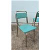 Image 7 : Vintage Mid-Century Chrome Tubular Frame Chairs With Turquoise Vinyl Seats, Set of 3