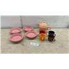 Image 1 : Fiestaware Homer Laughlin Pink Bowls, Peach Teapot, and Multicolor Mugs, 10 Pieces