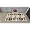 Image 1 : Dare Metal Advertising Sign, 8 1/2 × 15” and Kellogg's Corn Flakes 85th Anniversary Place Mats
