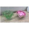 Image 10 : Vintage Fenton Style Art Glass Collection, Ruffled Vases, Hobnail Bowls, Baskets