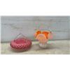 Image 2 : Vintage Fenton Style Art Glass Collection, Ruffled Vases, Hobnail Bowls, Baskets