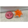 Image 3 : Vintage Fenton Style Art Glass Collection, Ruffled Vases, Hobnail Bowls, Baskets