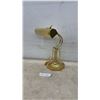 Image 1 : Polished Brass Bankers Piano Desk Lamp with Adjustable Arm and Octagonal Fluted Base
