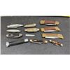 Image 6 : Assortment of Vintage Folding Pocket Knives Including Case XX Trapper and Buck 110-Style Lockbacks