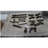 Image 1 : Assorted Barn Door Hardware and Pulleys: 4 Sliding Door Hangers, 2 Strap Hinges, 2 T-Hinges, 3