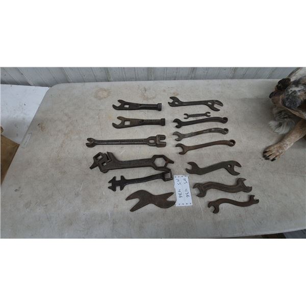 Collection of Antique Wrenches, Including John Deere, Ford, and International