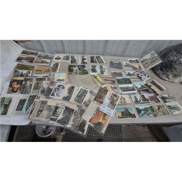 Collection of Vintage Postcards, Including Landscapes, Portraits, and Buildings