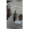 Image 3 : 4 Antique Brass and Glass Oilers, Various Sizes, One Double