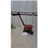 Image 1 : Vintage 1950s Lincoln Pressed Steel Toy Power Shovel Excavator with Red Cab and Black Base
