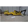 Image 1 : Vintage 1970s Tonka Pressed Steel Lowboy Truck with Mighty Scrambler Excavator