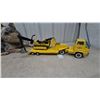 Image 7 : Vintage 1970s Tonka Pressed Steel Lowboy Truck with Mighty Scrambler Excavator