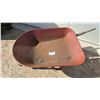 Image 2 : Vintage True Temper Wheelbarrow with Metal Bed, Wooden Handles, and Single Pneumatic Tire