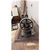 Image 13 : Antique White Treadle Sewing Machine Cabinet with Cast Iron Base and Four Drawers