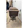 Image 2 : Antique White Treadle Sewing Machine Cabinet with Cast Iron Base and Four Drawers