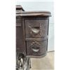 Image 3 : Antique White Treadle Sewing Machine Cabinet with Cast Iron Base and Four Drawers