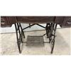 Image 4 : Antique White Treadle Sewing Machine Cabinet with Cast Iron Base and Four Drawers