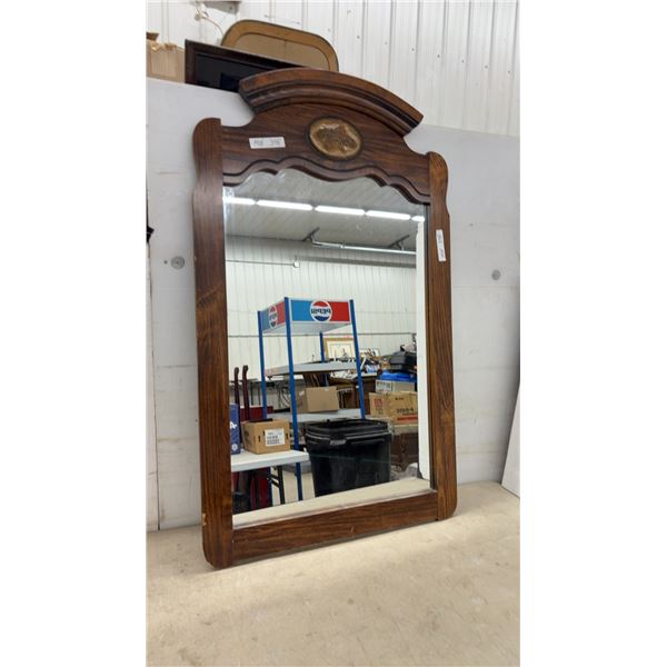 Wood Framed Wall Mirror, 48 × 29”