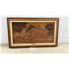 Image 1 : "At the Station" Framed Wood Relief Artwork by Kim Murray, Milton Station Steam Locomotive 1531