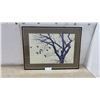 Image 1 : Framed Terry Hanson Print, Geese Flying Past Bare Tree, Wood Frame with Silver Liner, 26 × 35”