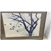 Image 5 : Framed Terry Hanson Print, Geese Flying Past Bare Tree, Wood Frame with Silver Liner, 26 × 35”