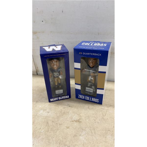 Zach Collaros and Brady Oliveira Limited Edition Bobbleheads, #8 and #20 Quarterback