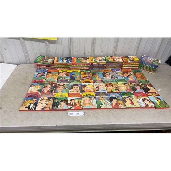 Box of 80 Vintage Harlequin Romance Novels from the 1960s and 1970s