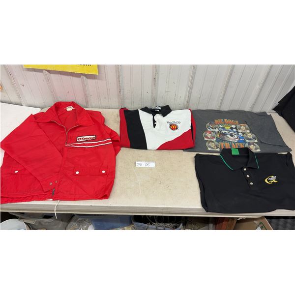 Unworn Bill Elliot McDonalds Racing Polo Size XL, Unworn Big Dogs NASCAR Racing Shirt Size XXL