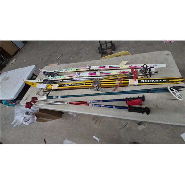 Fischer Skis, Germina Loip Skis, Ski Poles, and More, 2 Sets